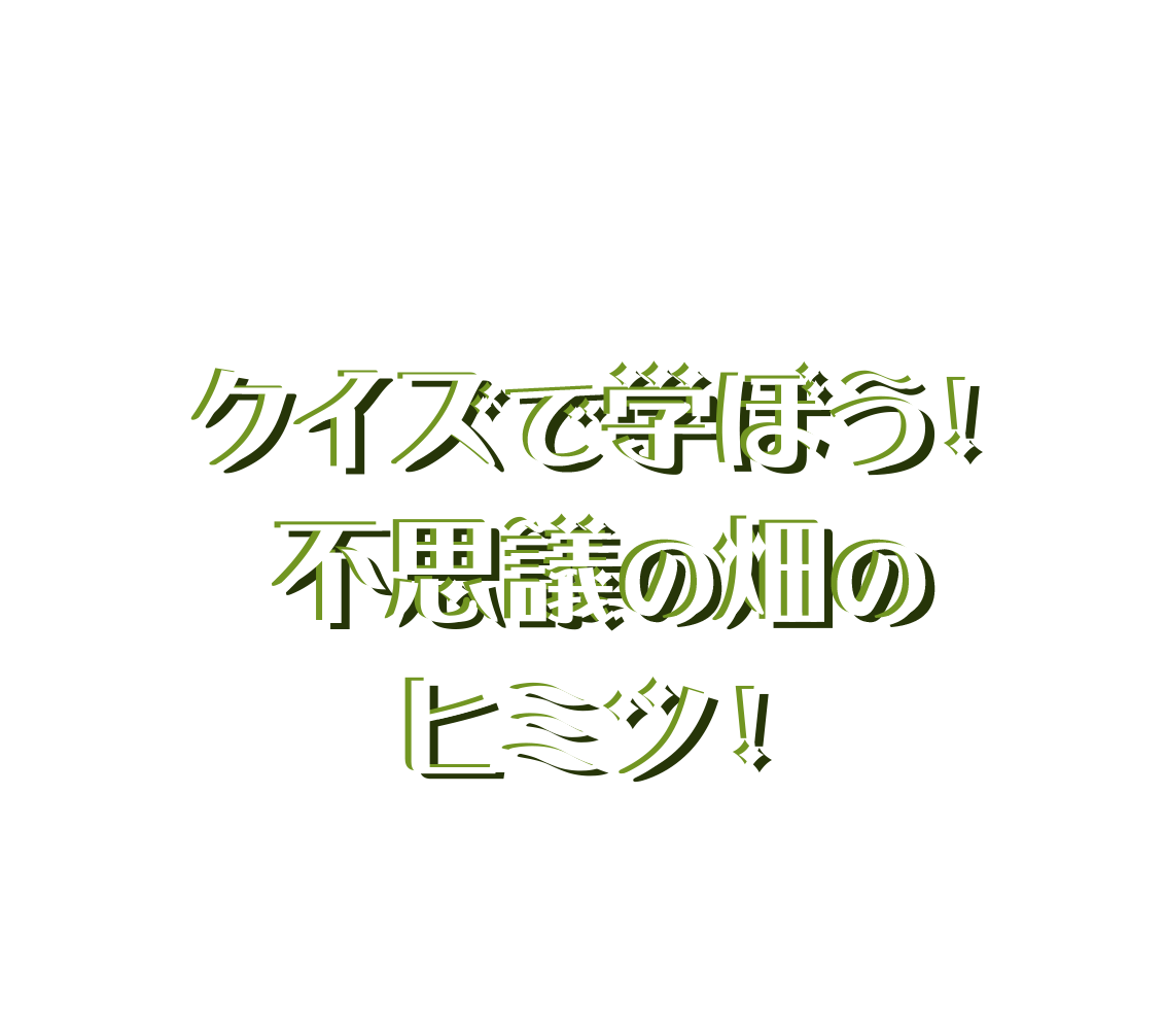 クイズで学ぼう！不思議の畑のヒミツ！